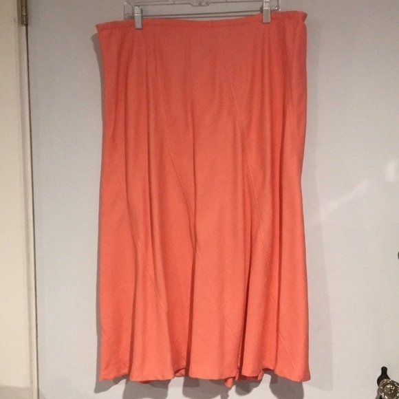 Emma James Peach Linen  fit and flare skirt - Picture 1 of 6